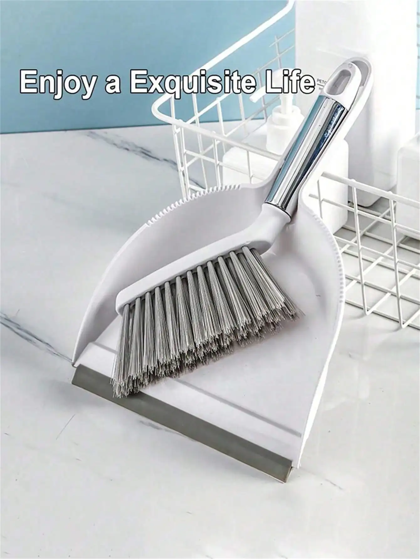 2pcs/set Desktop Broom, Brush, Dustpan Set, Household Plastic Soft Bristle Sweeping Brush, Desktop Cleaning Tools