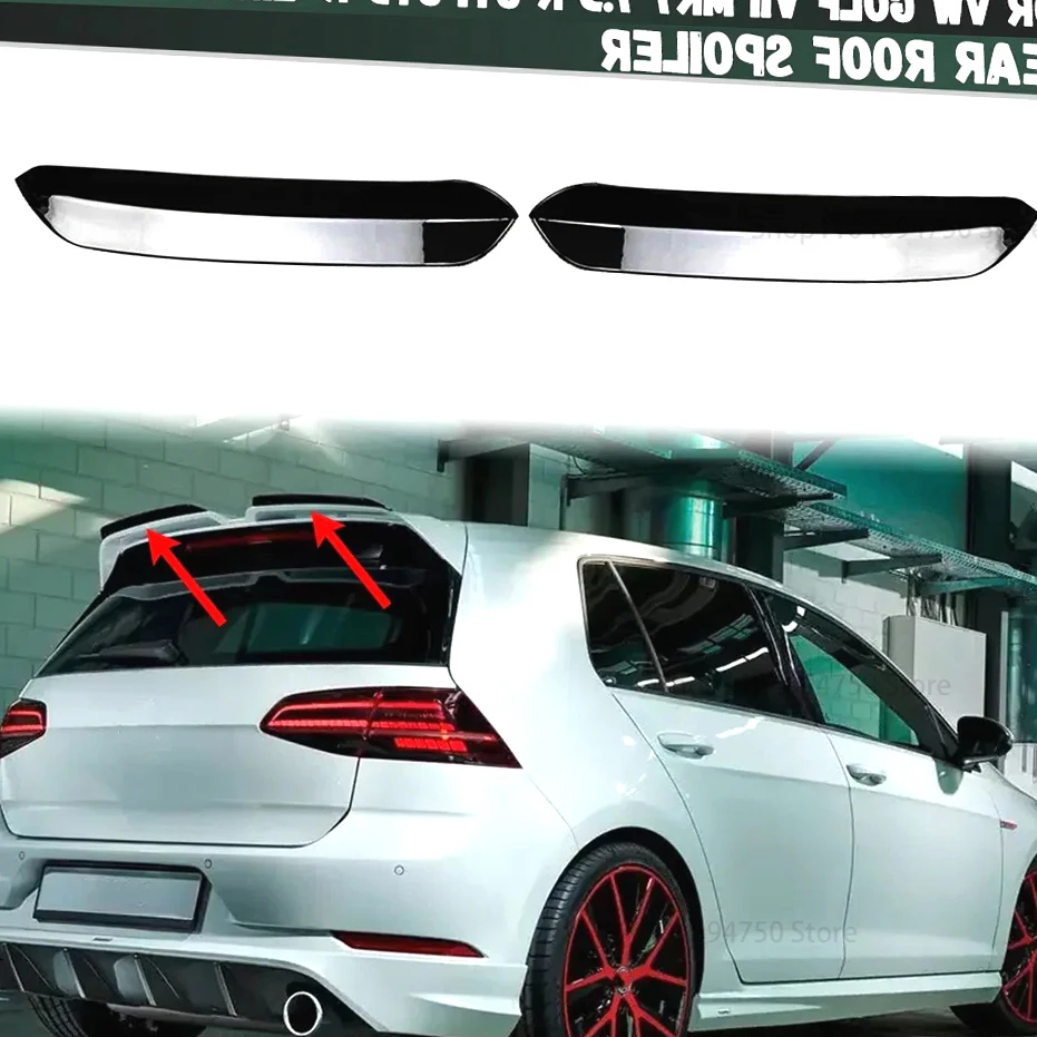 

For VW Golf 7 MK7 7.5 R GTI GTD R-LINE E-GOLF 2012-2020 rear wing Oettinger style roof spoiler extensions flaps
