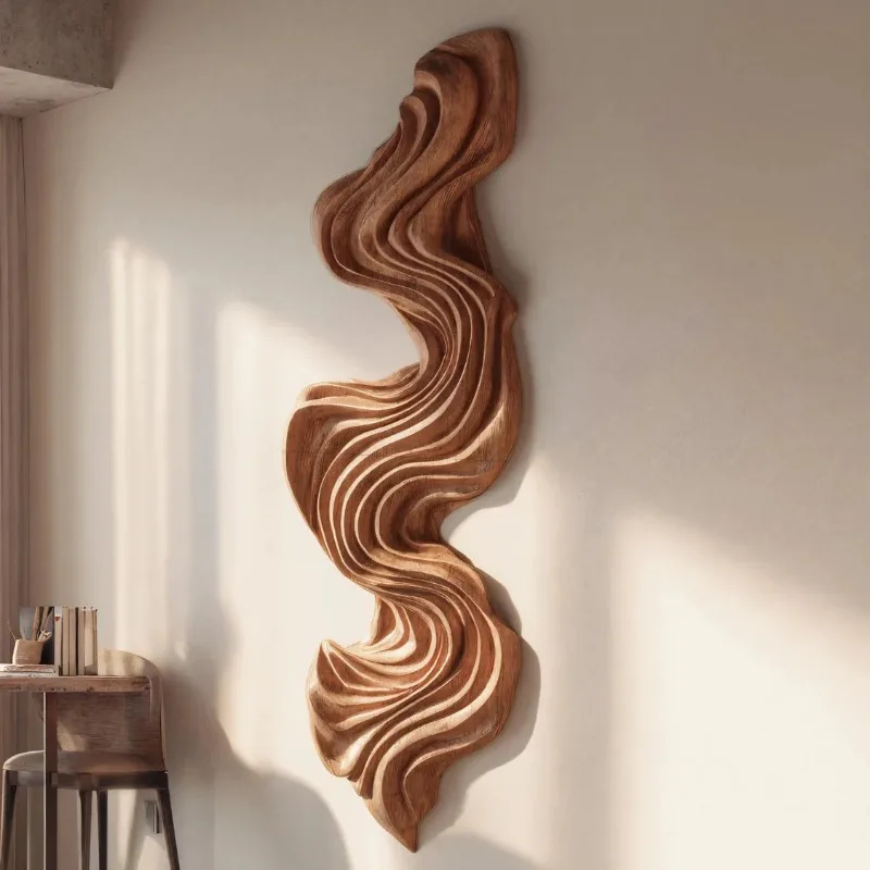 decoration streamlined wood grain relief decoration living room background decoration hotel hanging