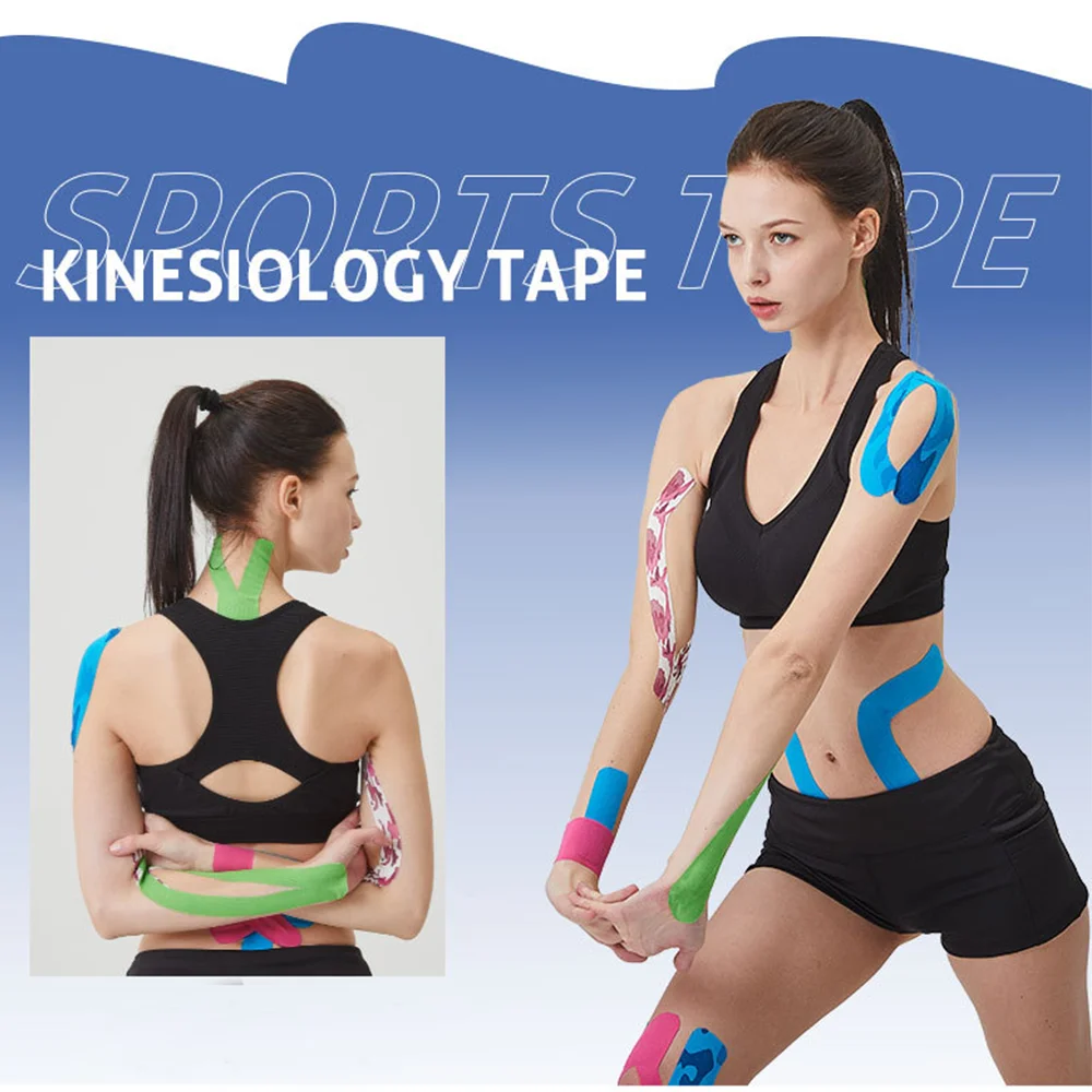 Kinesiology Tape Muscle Bandage Sports Bandage Cotton Elastic Adhesive Strain Injury Tape Knee Muscle Pain Relief Stickers