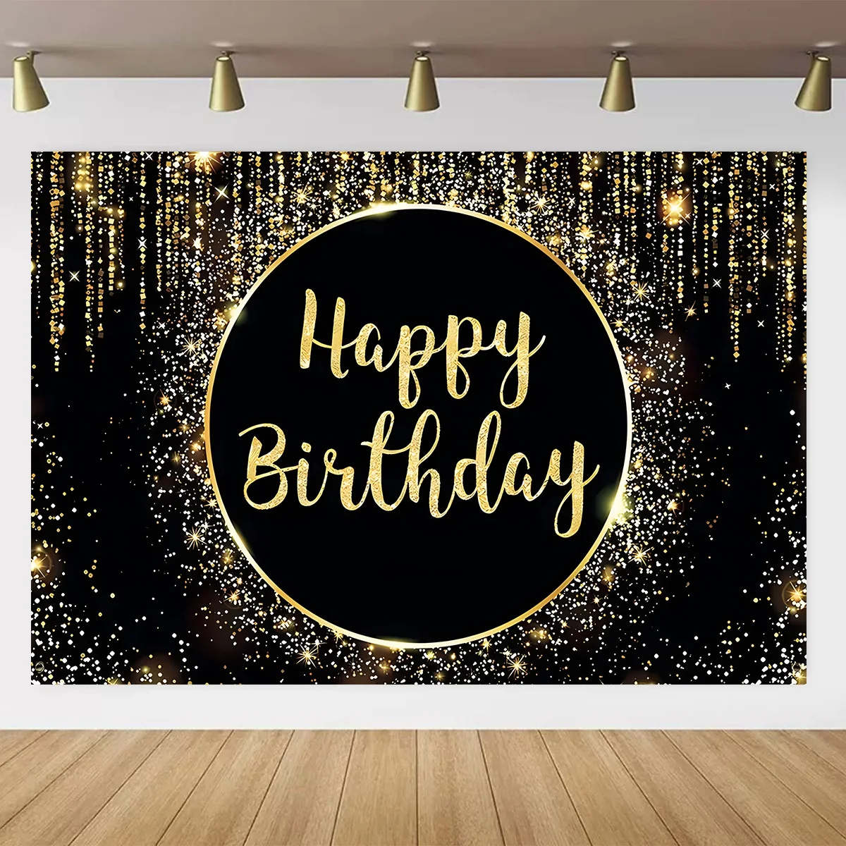 Birthday Party Backdrop Gold Blue Black Pink Balloon Cake Decor Adult Custom Poster Kids Banner Vinyl Background Kids Gift