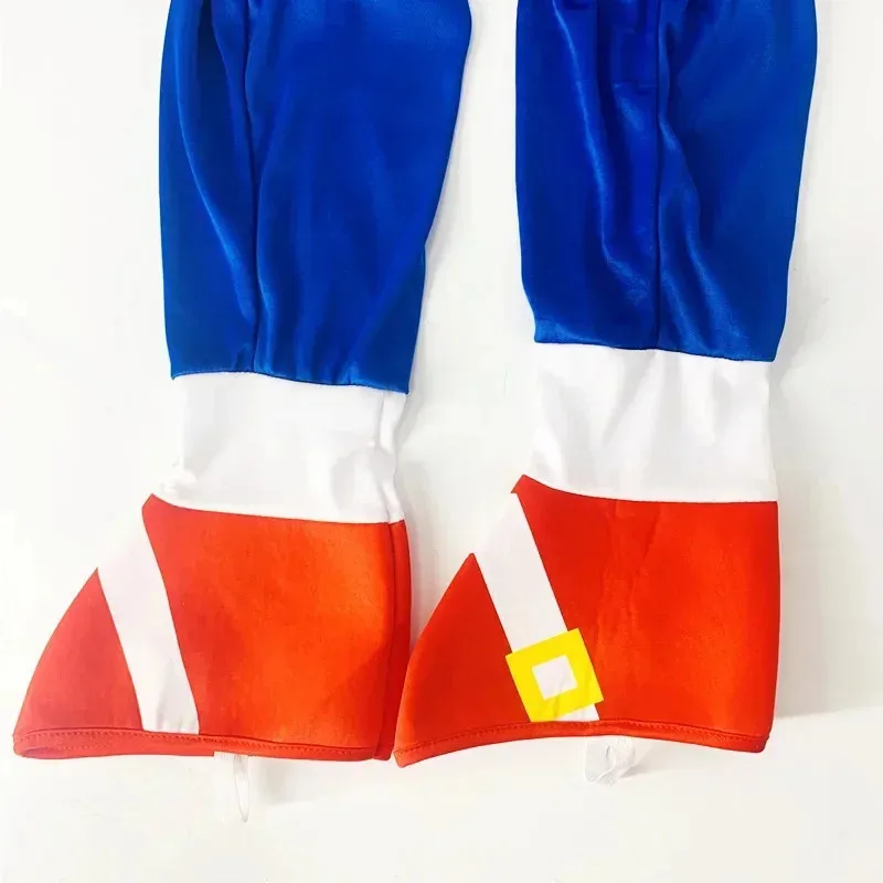CyAnime-Disfraz de Sonic The Hedgehog para niños, mono de juego de erizo, conjunto de Cosplay de Halloween, accesorios de guantes blancos para volante