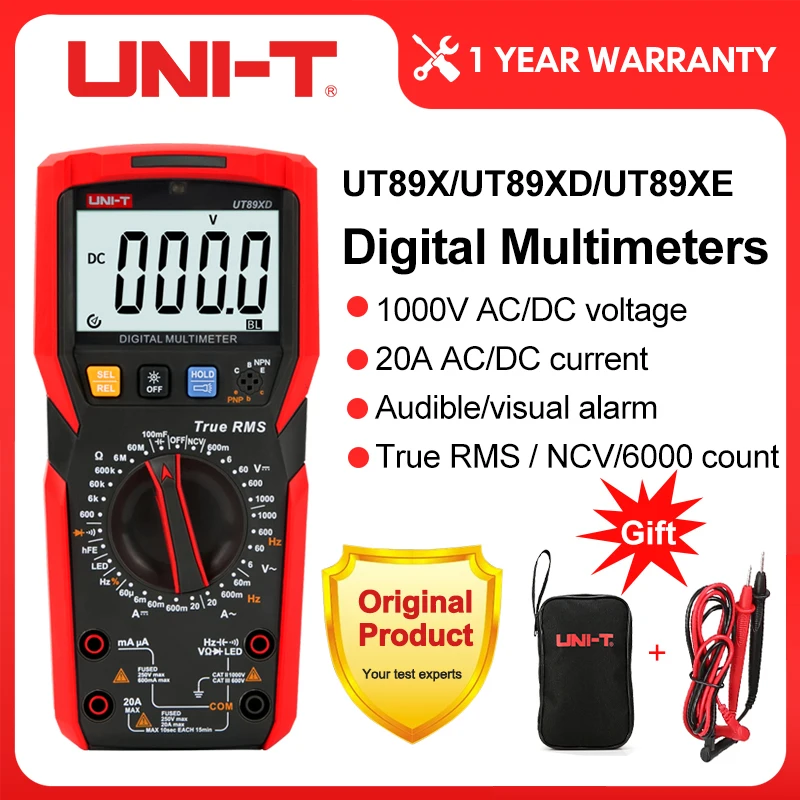 UNI-T UT89XD UT89X цифровой мультиметр 20А тока переменного тока DC вольтометр NCV тестер емкости
