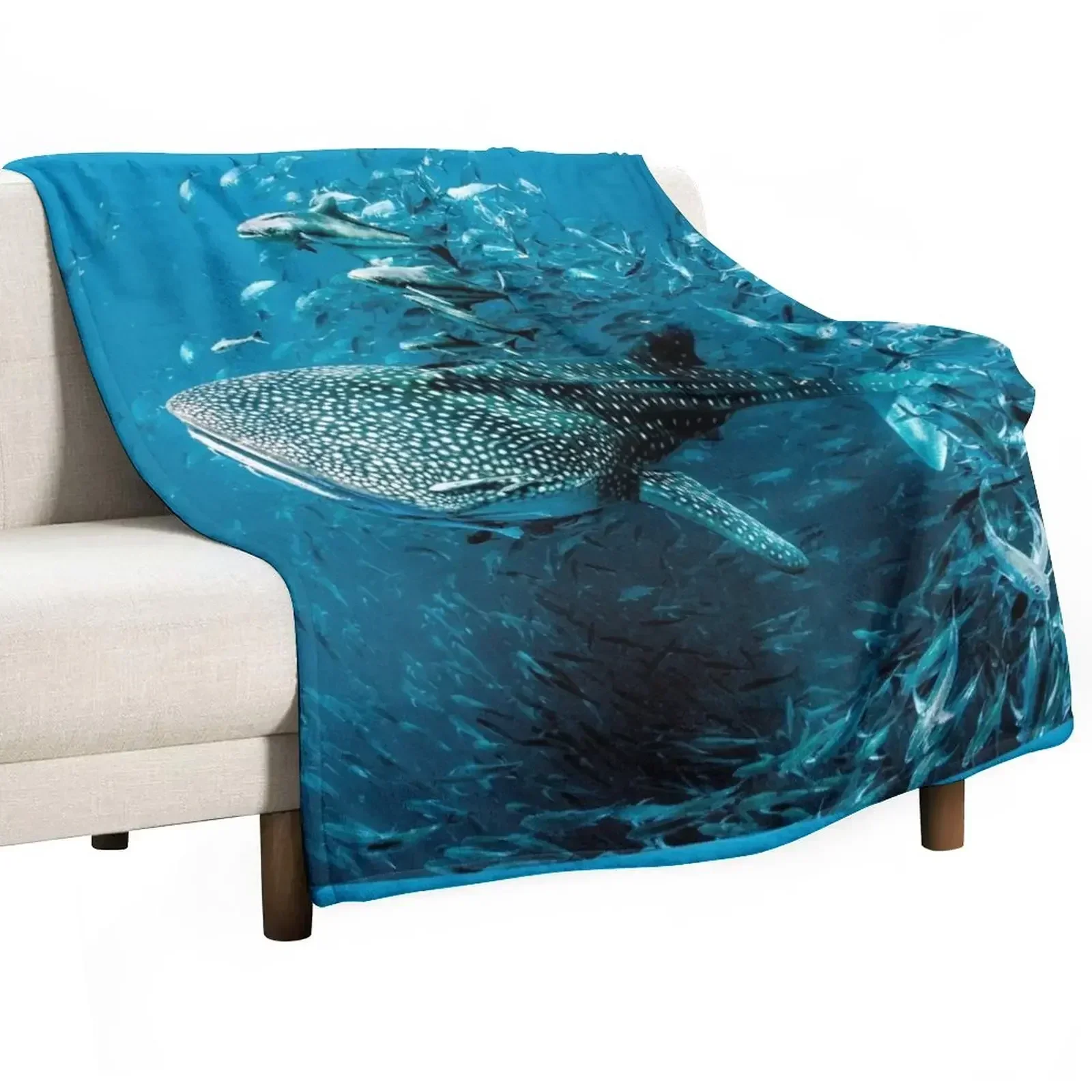 Whale Shark Award Winning Photo Throw Blanket Plaid on the sofa decorative Blankets