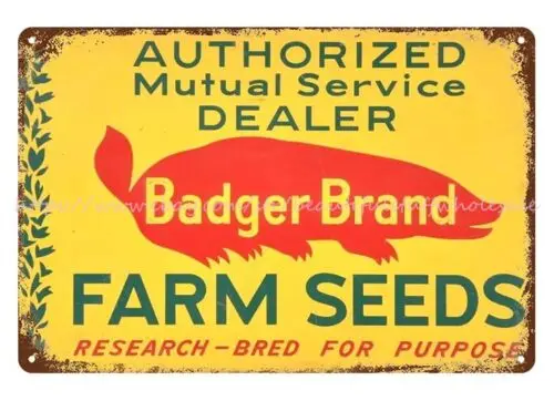 Badger Brand Farm Seeds metal tin sign bedroom accent wall