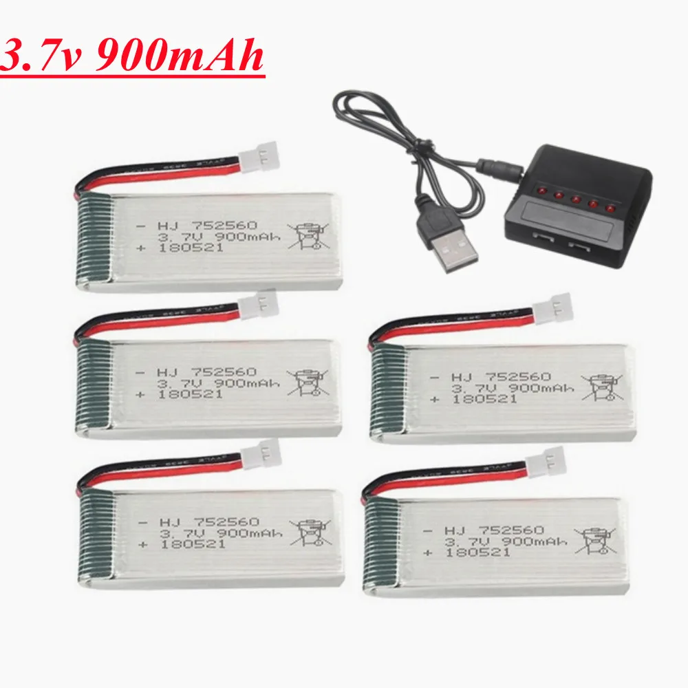 3.7V 900mah Lipo Battery For Syma X5 X5C X5SC X5SW TK M68 MJX X705C SG600 Rc Drone Parts Accessories 752560 3.7v Battery