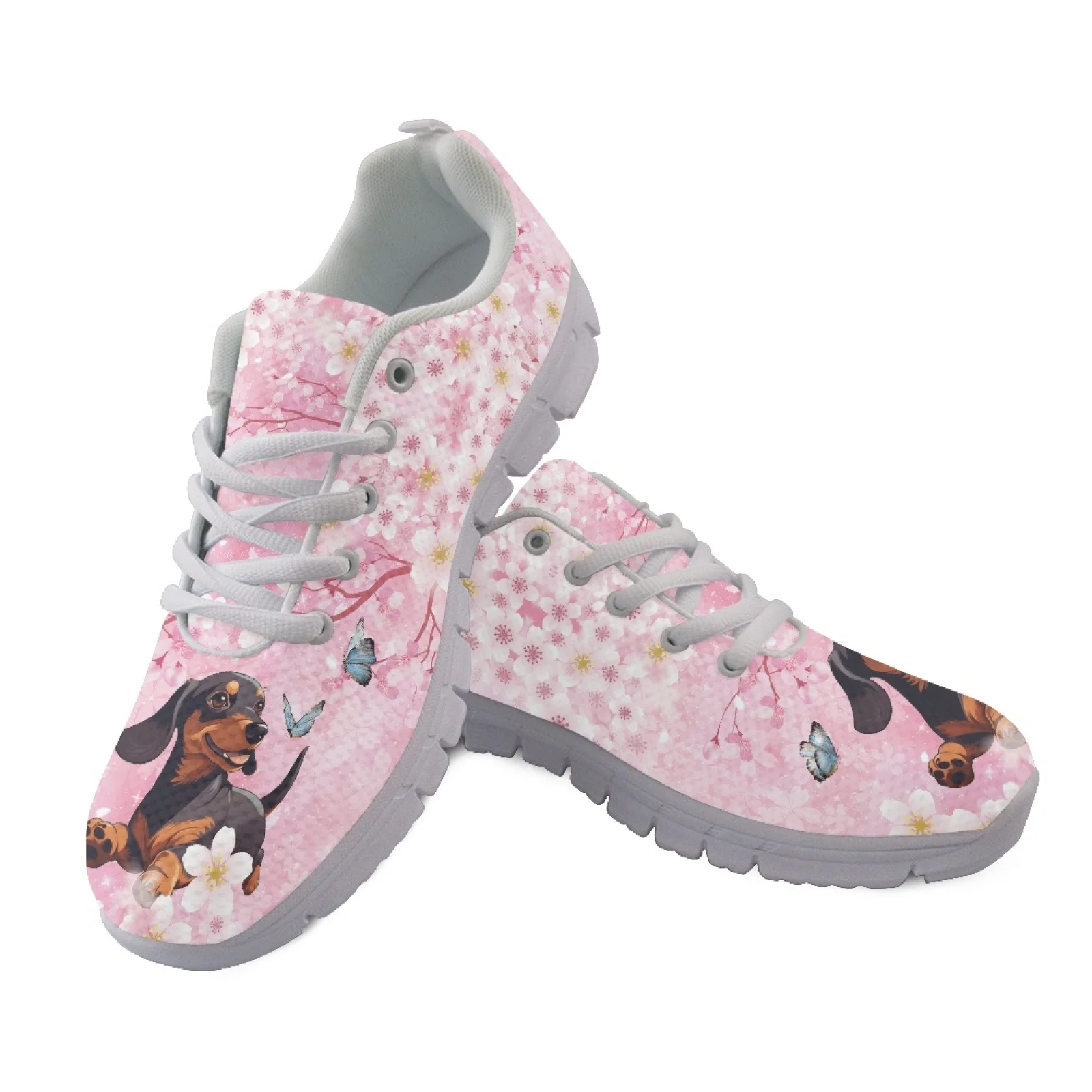 Coloranimal Cherry Blossoms Athletic Shoes Mesh & EVA Sole Athletic Work Shoes Breathable Running Sneakers for Men