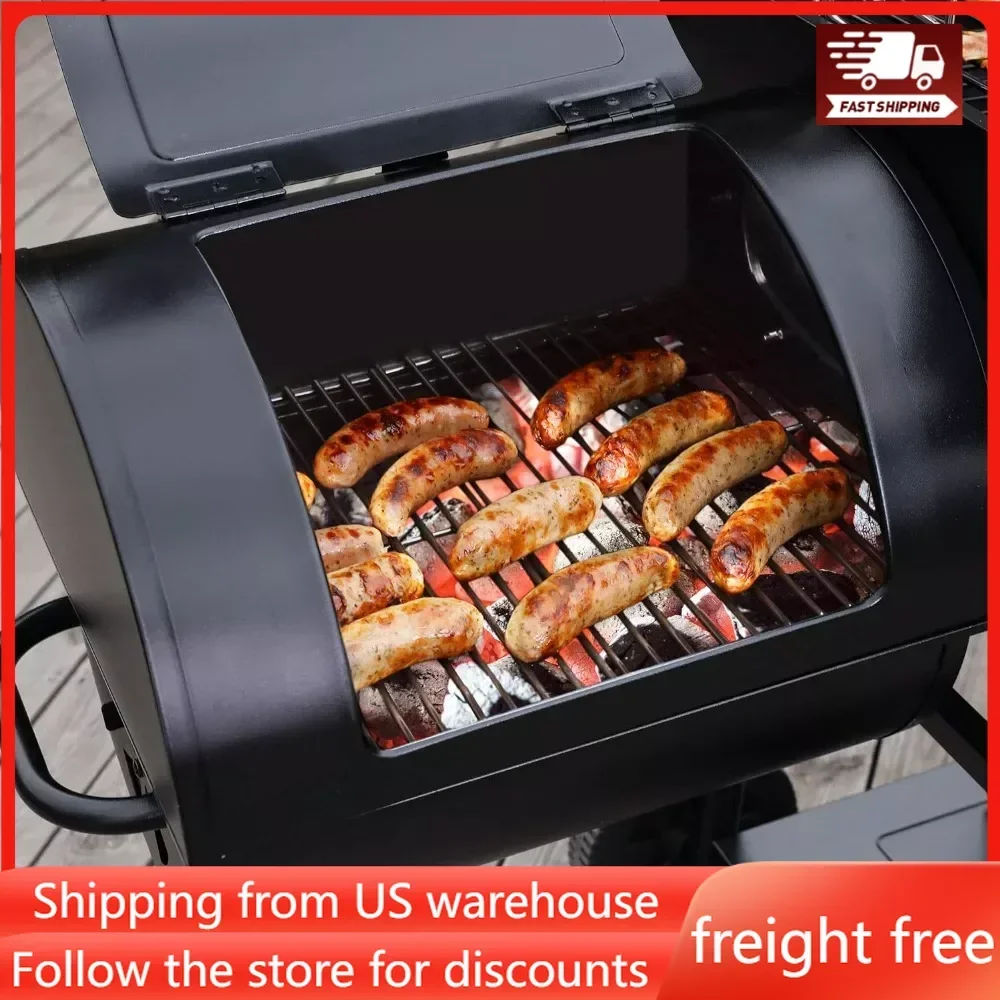 

Charcoal Grill with Offset Smoker Burch BBQ Barrel Grill 1200 Square Inches for Large Event Gathering Patio and Backyard Cooking