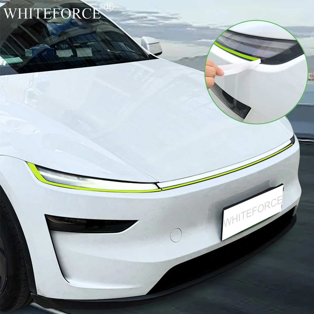 

Для Tesla Model Y Juniper 2025, накладка на фару, брови, декоративная полоса, изменение цвета, декоративная наклейка, модель 3, наклейка на фару Highland