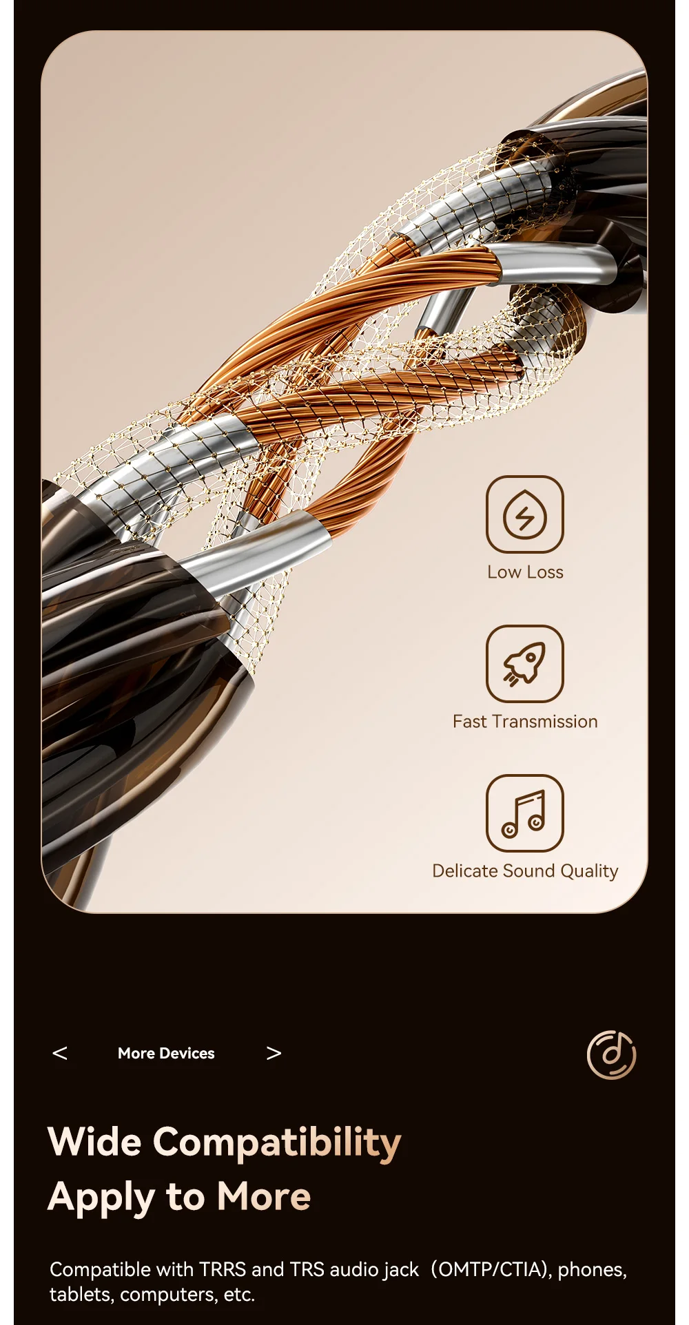 Essager Typ-C auf 3,5mm Hi-Fi Audio-Adapterkabel USB-C 3,5 Klinkenstecker Audiokabel für iPhone 17 Huawei Xiaomi Kopfhörer Audio-Adapter – Detail 10