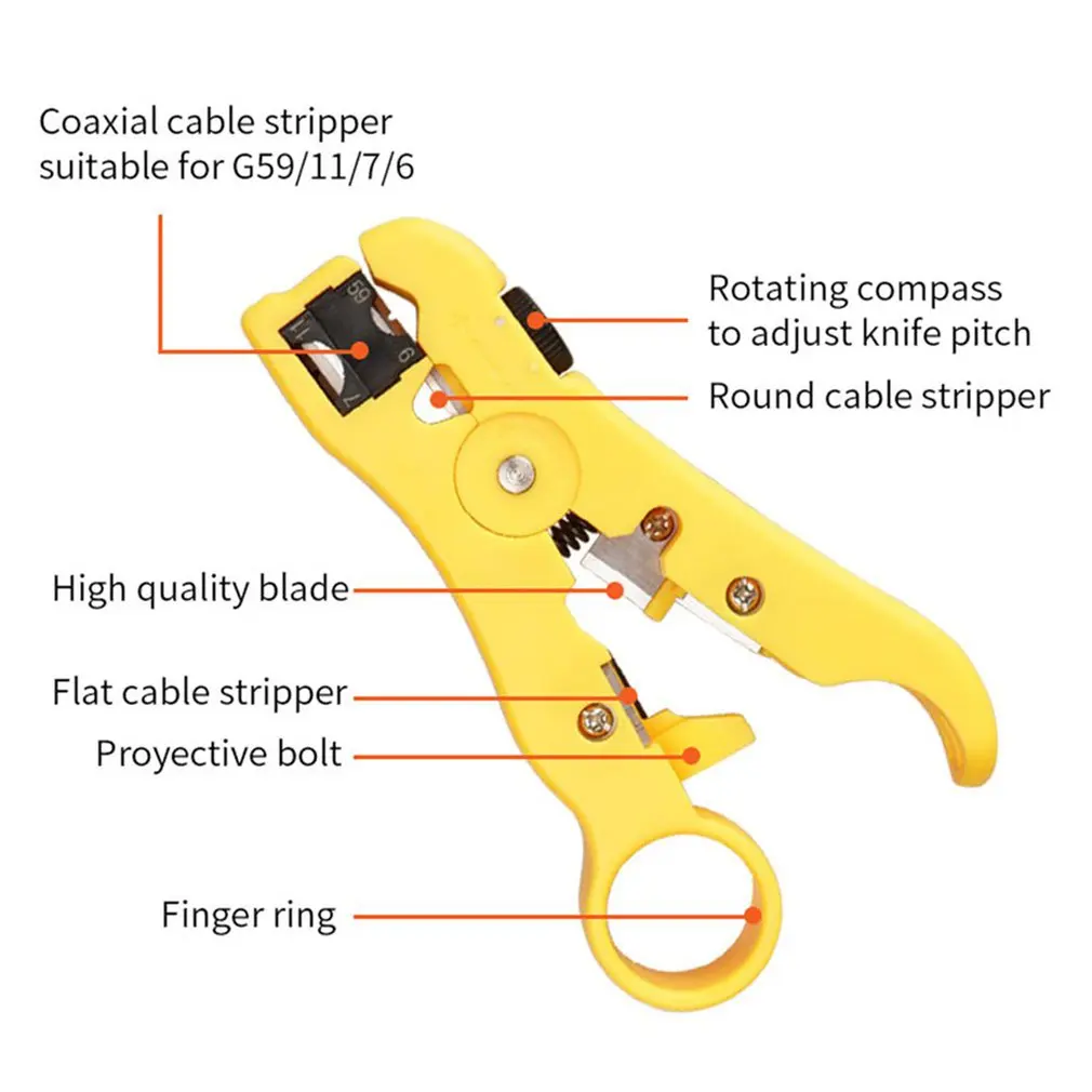 Wire Cable Stripping Crimping Tools Automatic Stripping Pliers Universal Coaxial Cable Wire Stripper