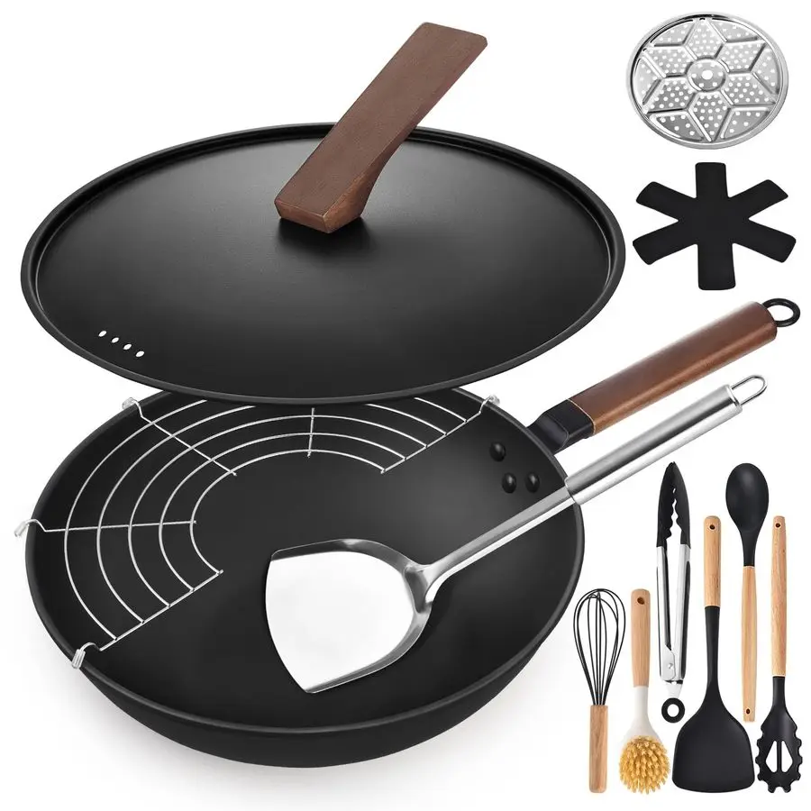 13 Carbon Steel Wok…