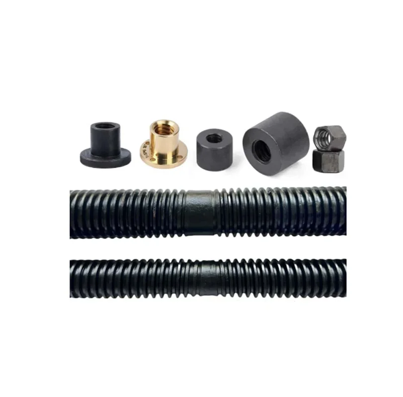 Trapezoidal Lead Screw T Type Thread Rod & Round Nut Tr16 20 244 30 36 406 508 Coarse Pitch Full Thread Power Transmission Screw
