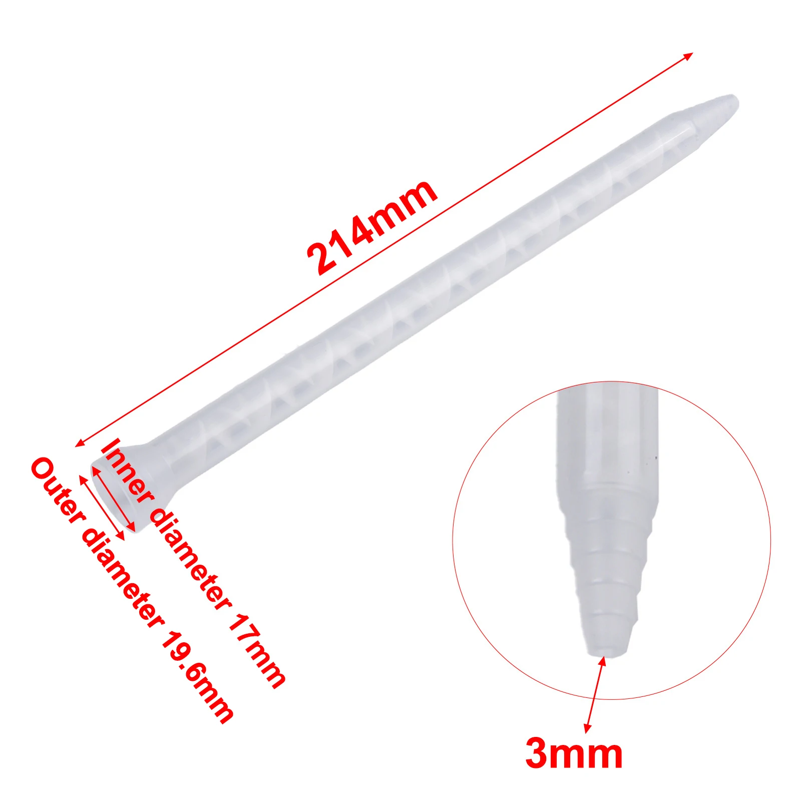 

10 шт. смесительная трубка 10–18 AB, насадка для клея с винтовым замком и спиральным статическим смесителем для использования с полиуретаном и другими герметиками