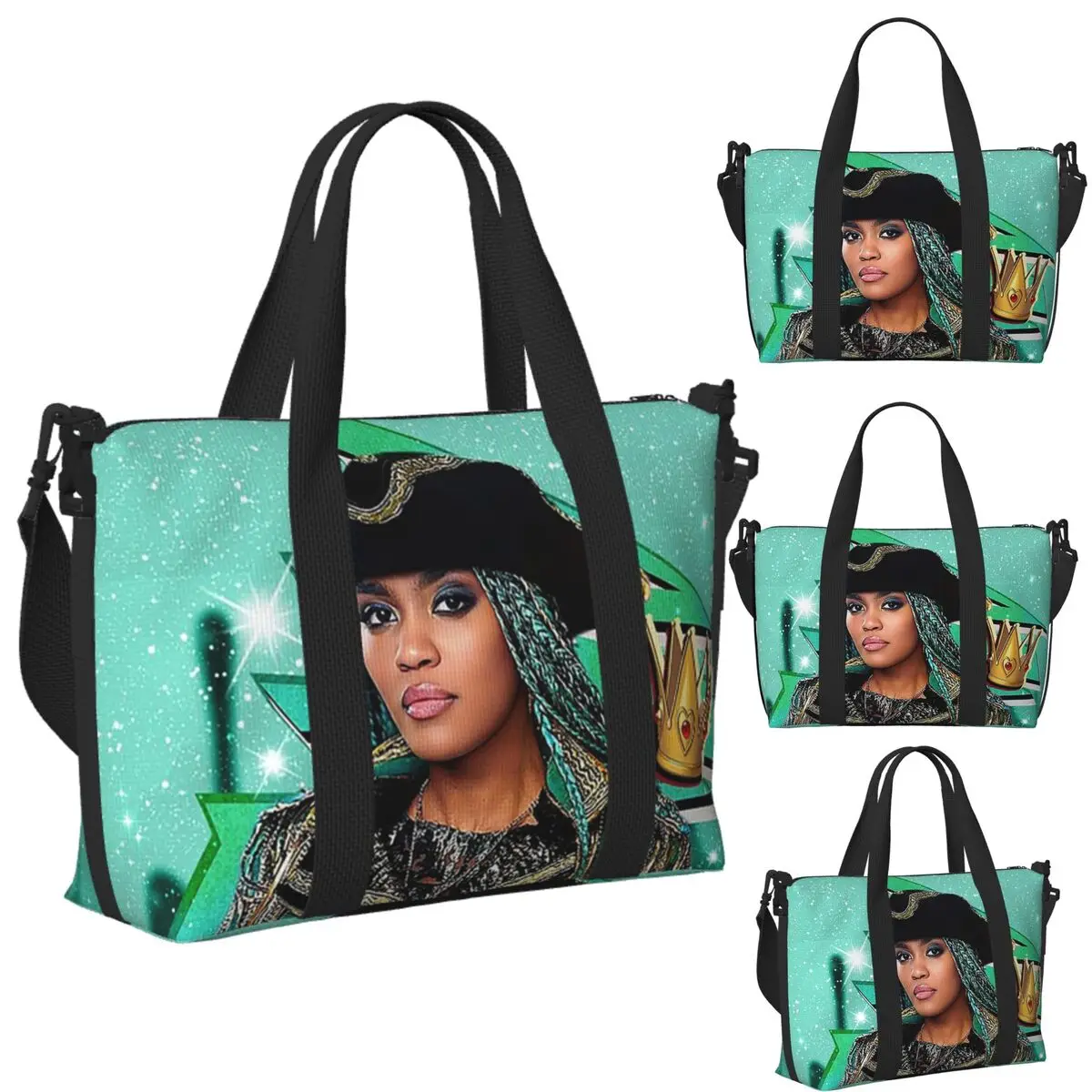 

Uma - Descendants 4 The Rise Of Red Beach Travel Bag Large Capacity Tote Bags for Gym Yoga Women Shopping Duffle Shoulder Bag