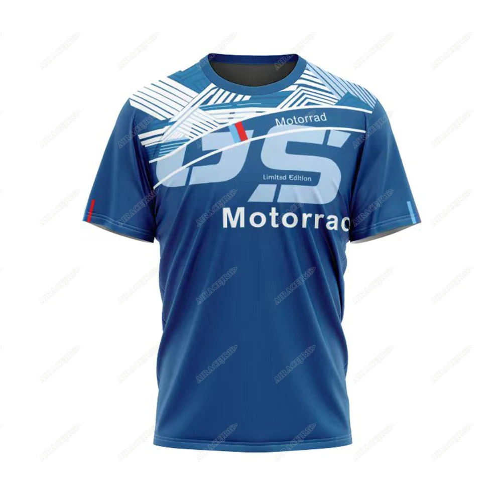 For BMW Motorcycle T-Shirt Motorrad R1200 R1250 GS ADVENTURE Men's Superbike Motorsport Team Blue Jerseys Summer Quick Dry Blue