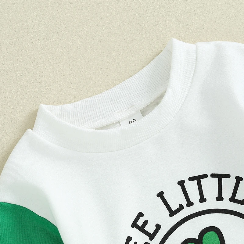 

Toddler Baby Boys Sweatshirt Romper St Patrick s Day Shamrock Print Long Sleeve Jumpsuit for Newborn Boy Cute Romper