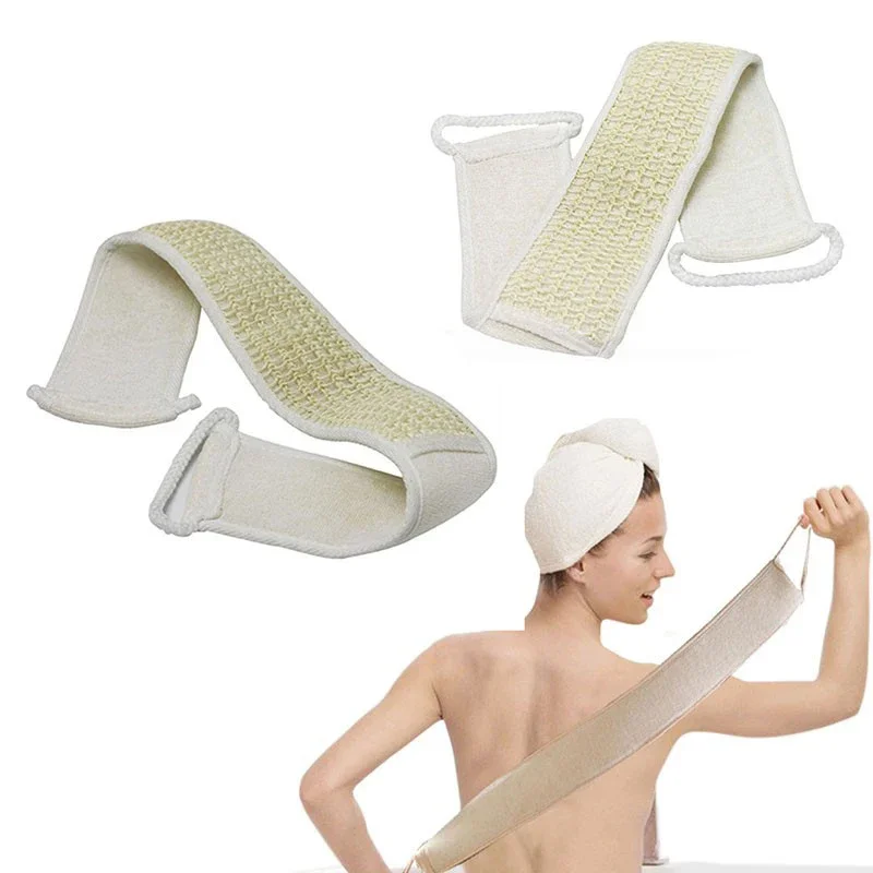 Soft Exfoliating Scrubber Natural Loofah Back Strap Bath Brush Back Shower Massage Spa Scrub Sponge for Bath Belt Body Cleaning