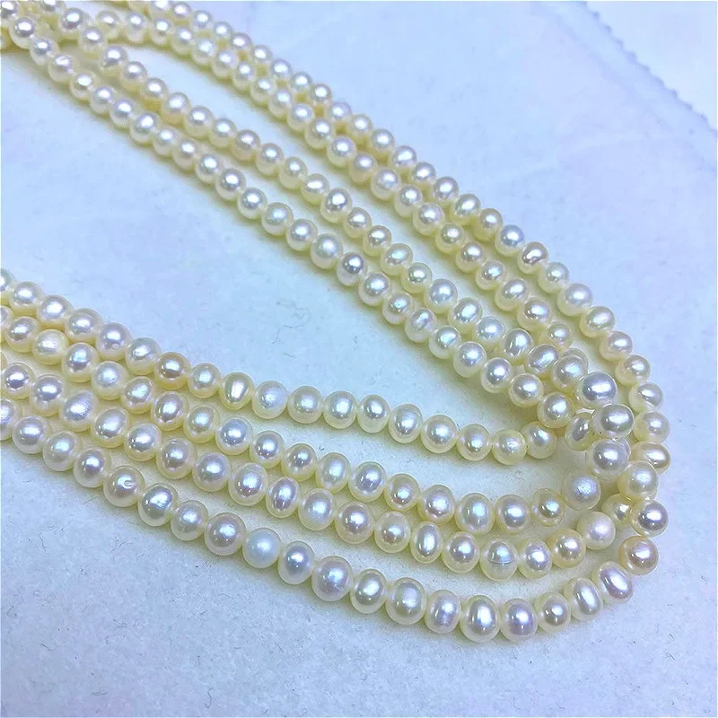 

4-5mm 4A Shimmering Satiny Natural Freshwater Round Smooth Pearl Bead Women Gift Jewelry Make DIY Necklace Bracelet Accessories