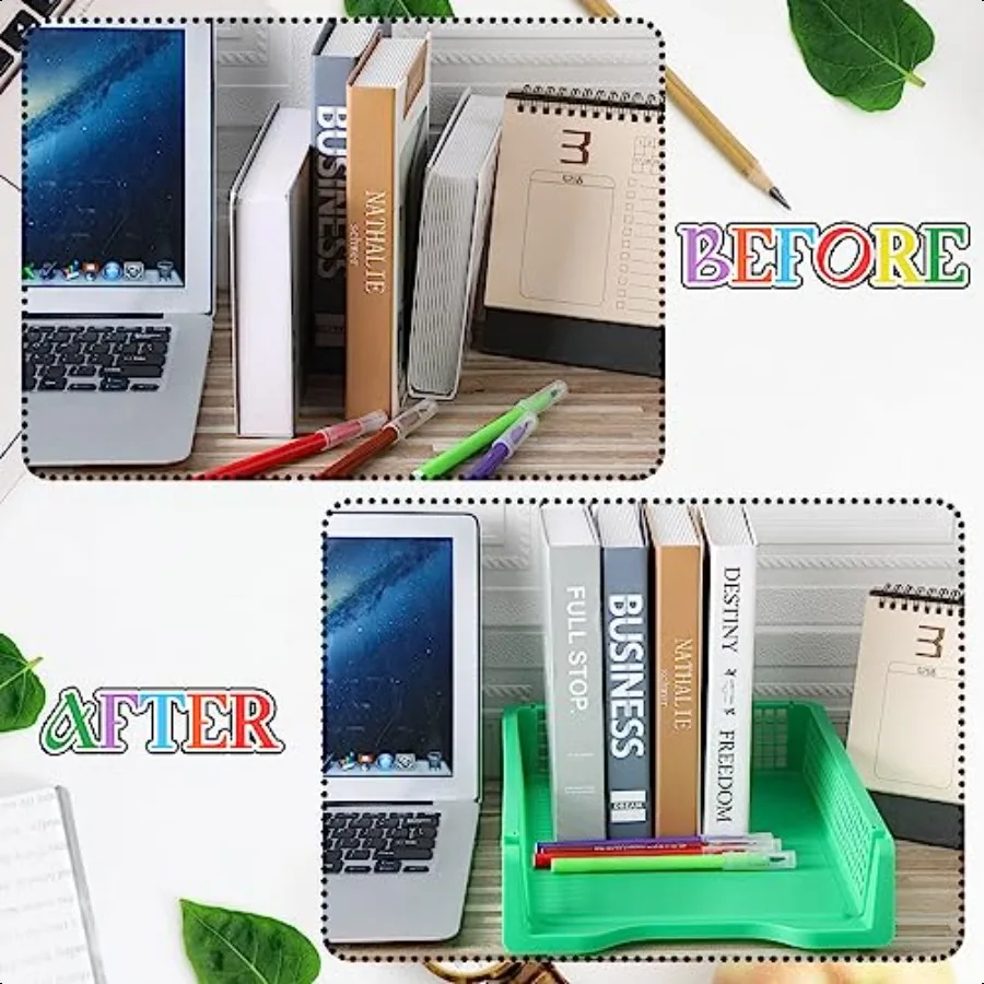 Ripeng 7-пакет штабелируемых пластиковых контейнеров для бумаги ярких цветов, настольный органайзер для писем, лоток для учителей, офисных файлов, хранения документов Pl