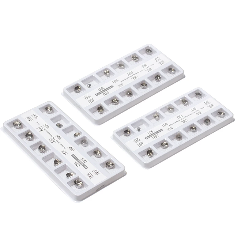 

Dental metal prefabricated crown, temporary dental crown, stainless steel material, 12 dental crowns for children and adults