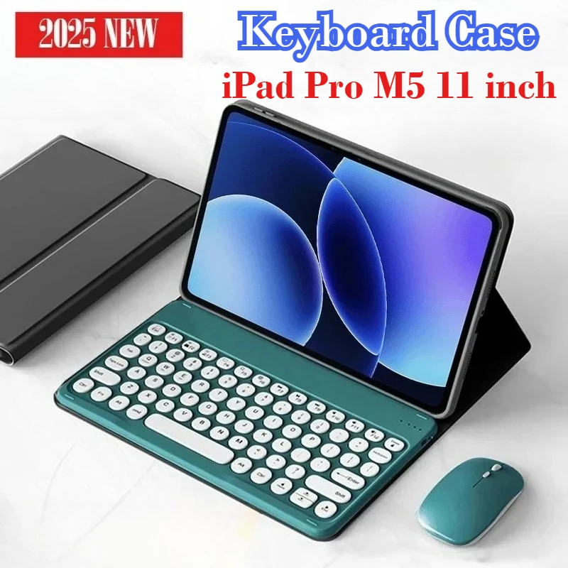 

2025 New Magnetic Bluetooth Keyboard Tablet Case for iPad Pro 11 M5 M4 Pro 6th Generation 11inch Keyboard Protective Smart Cover