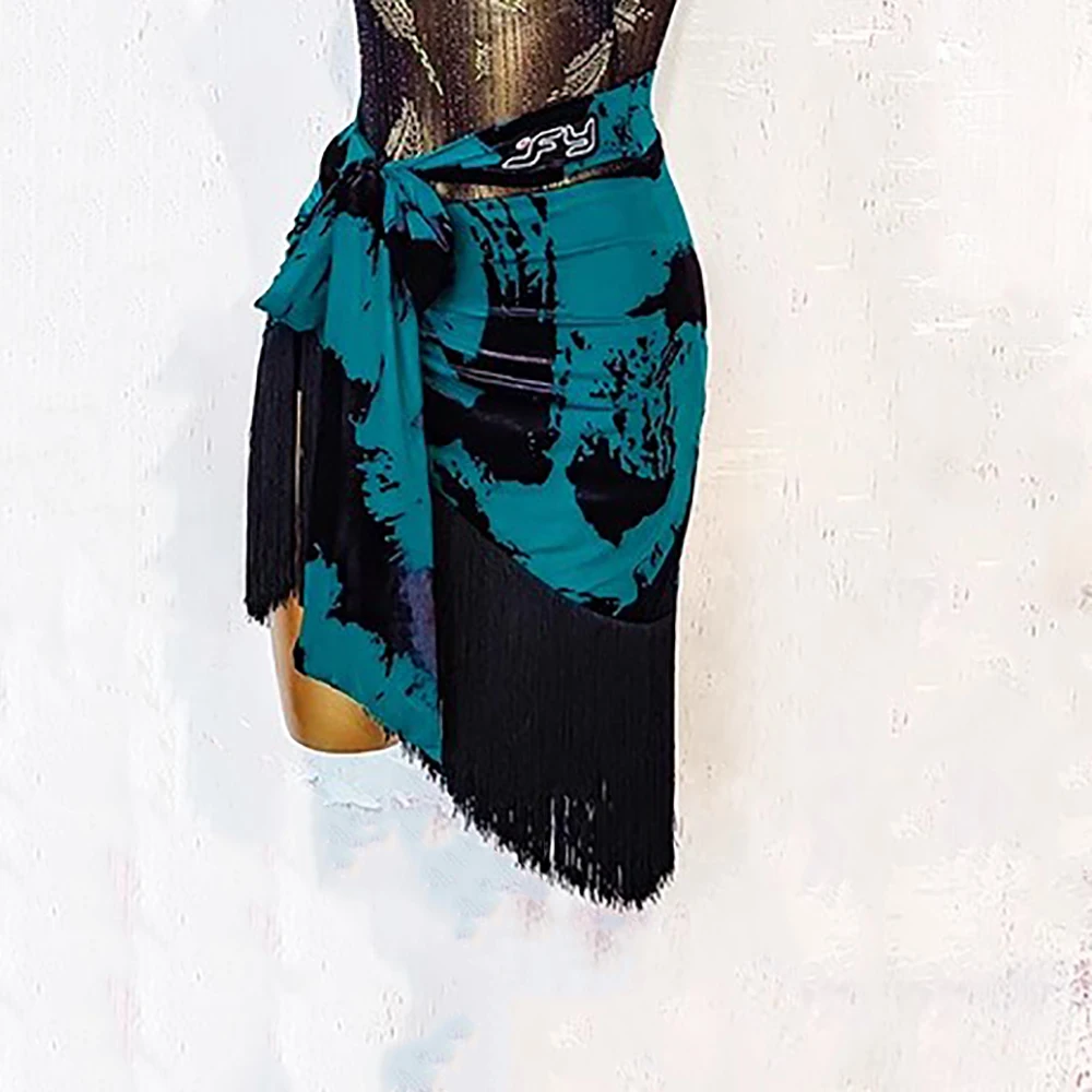 تنانير الرقص اللاتينية شرابة أداء المرأة السالسا رومبا سامبا ممارسة تنورة مرحلة Dancewear