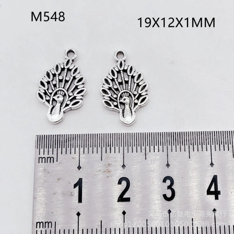 Factory Direct Sales 100Pieces DIY Pendant Peacock Decoration 19X12MM Ornament Wholesale