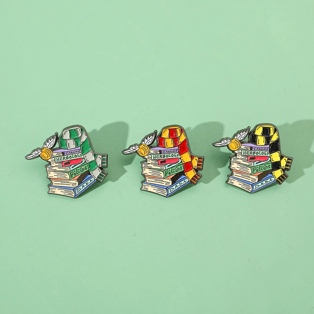 New Harries Kawaii Movie Peripherals Brooch School of Magical Books Badge Backpack Clothes Enamel Pins Accessories Jewelry Gifts