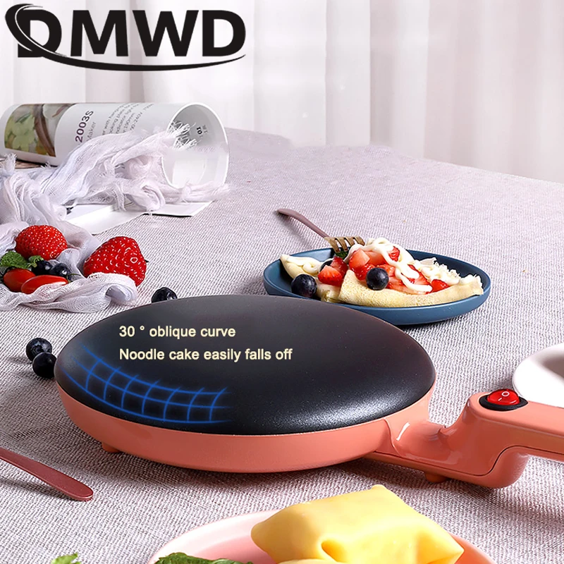 220V Electric Crepe Maker Spring Rolls Pancake Machine Non-Stick Griddle Baking Pan Cake Pizza Maker Light Food BBQ Frying Pan