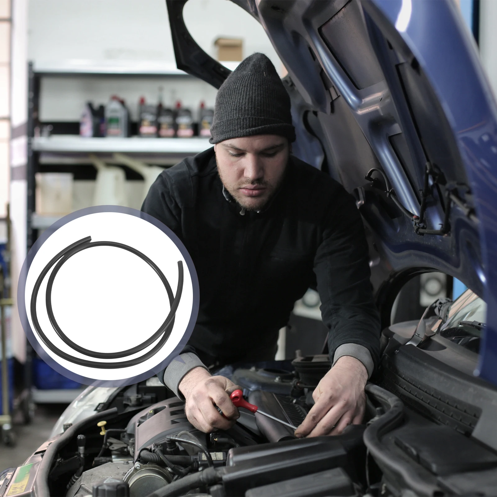 

1M Black Polyurethane Fuel Hose for Car Motorcycle Tubing Oil Tube Part Smooth Surface Import Material