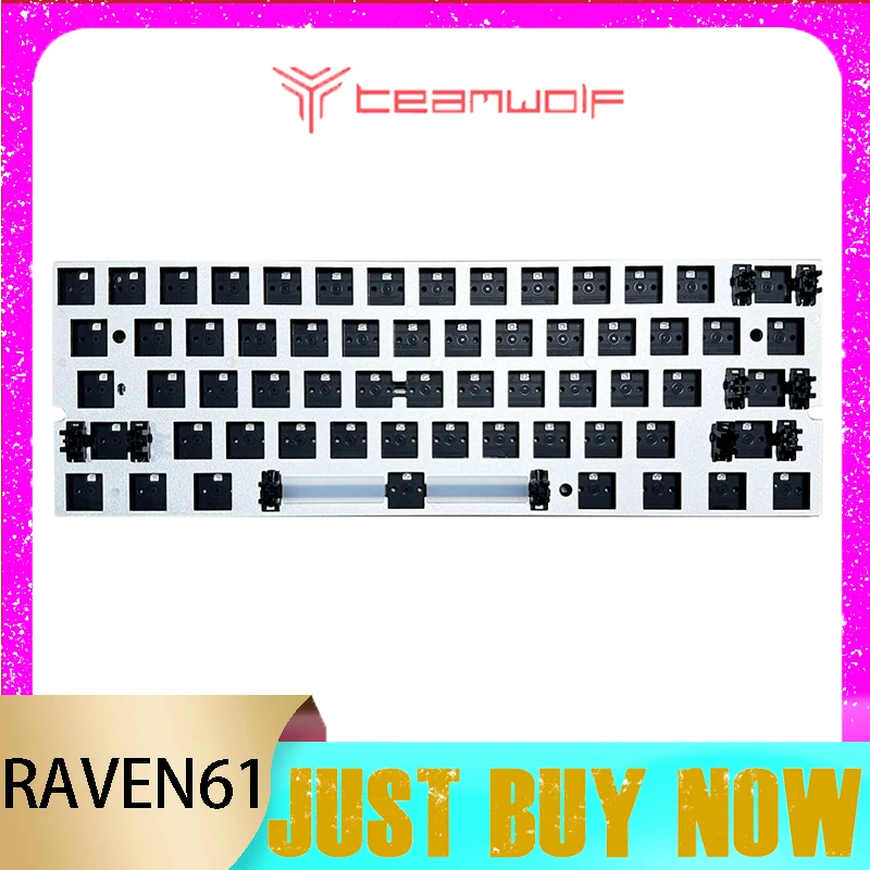 

Teamwolf Raven61 Keyboard Inner Container Pcb Wried Rgb Custom Gaming Keyboard Rt Adjustable Hot Swap Pc Gamer Accessories Gifts