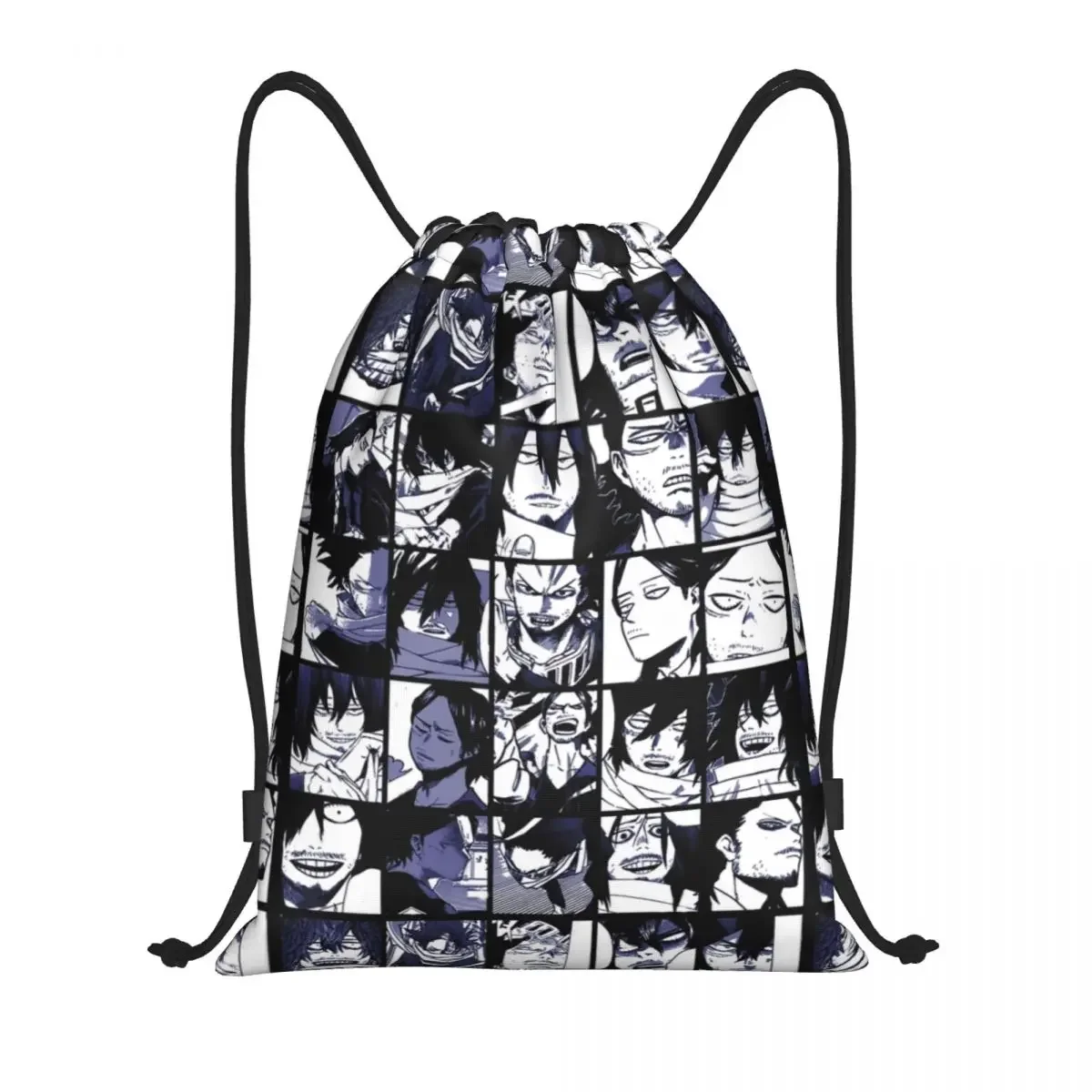 Aizawa Shota Collage Drawstring Backpack Sports Gym Bag My Hero Academy String Sackpack for Working Out