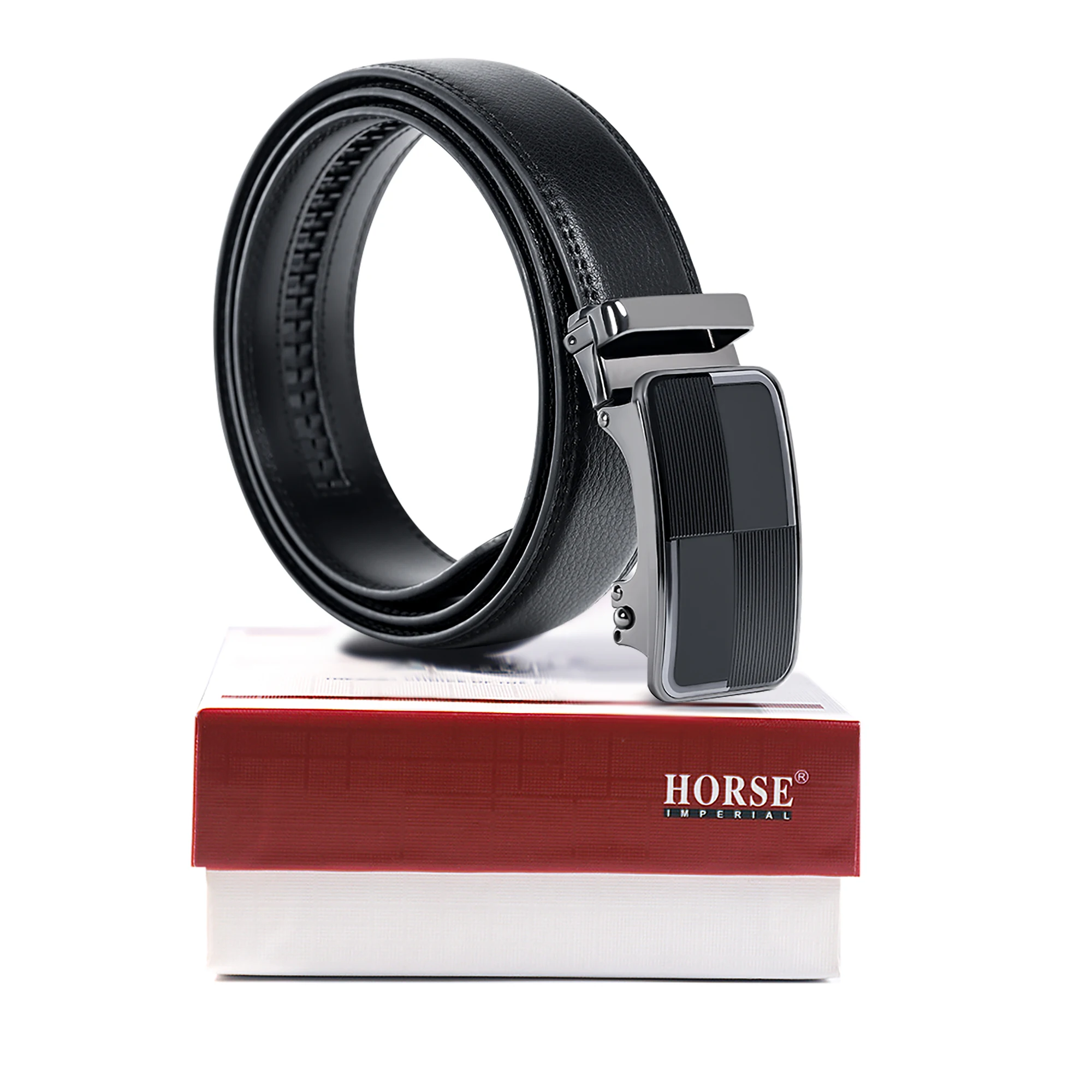 

Imperial Horse Belt For Men Leather Automatic Buckle Belt For Men With Gift Box 918