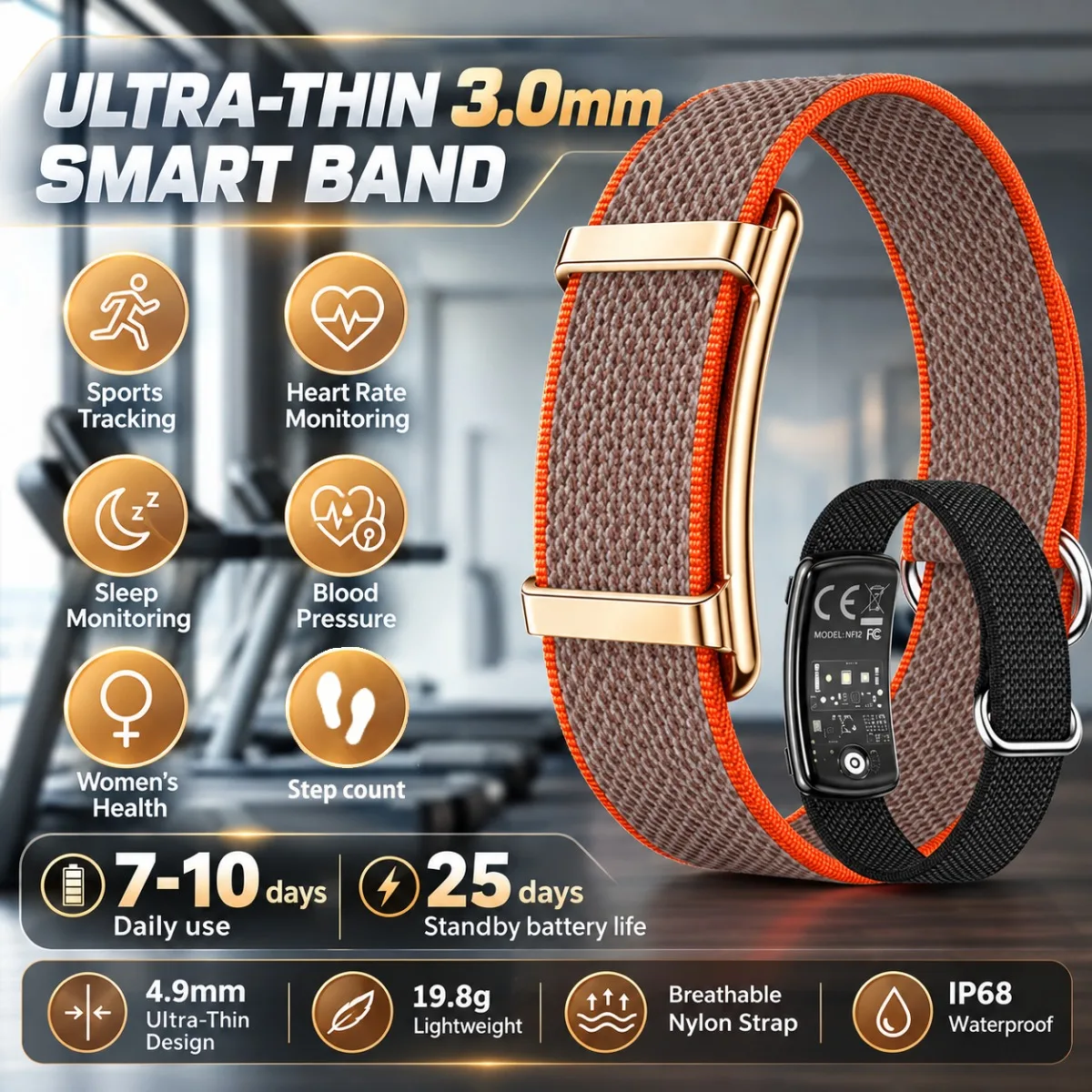 3.0mm Ultra-Light Screenless Smart Watch Men Women: Health Monitoring Multiple Sports Mode Step Count Sports Smartwatch 2026 New