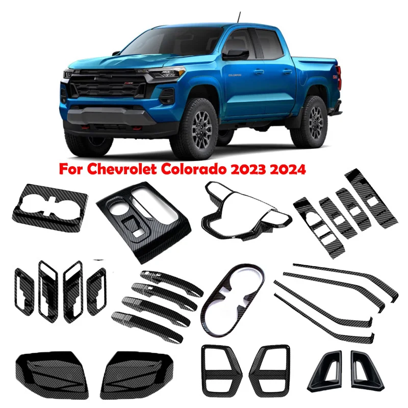 For Chevrolet Colorado 2023 2024 window rise switch gear shift panle front rear water cup holder rearview front foglamp cover