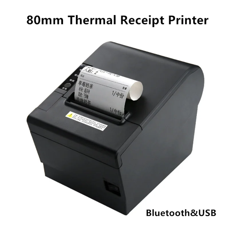 POS80L Supermarket Retail Restaurant Takeout USB Bluetooth 80mm Thermal Receipt Printer Automatic Paper Cutting