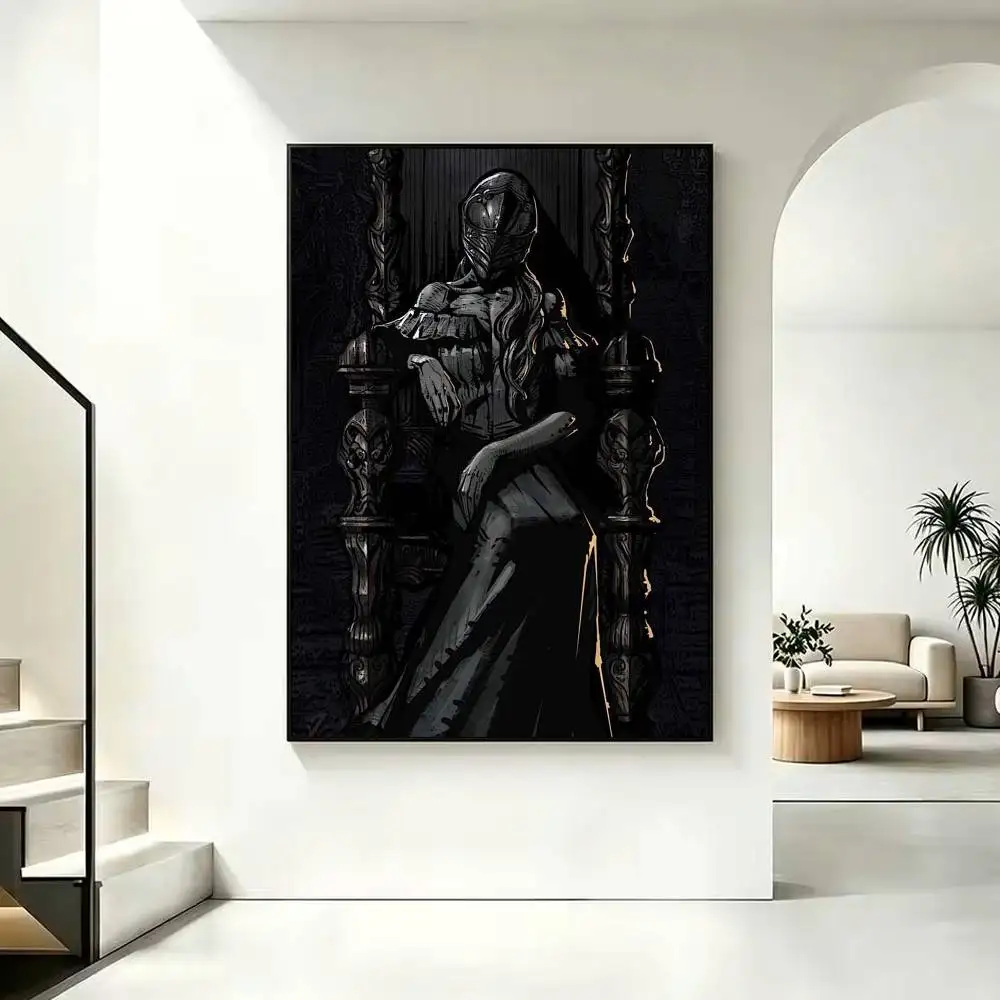 Game B-Bloodborne Dark Souls Poster Waterproof Wall Art Sticker For Bar Living Room Vintage Decor High Quality Print Gift