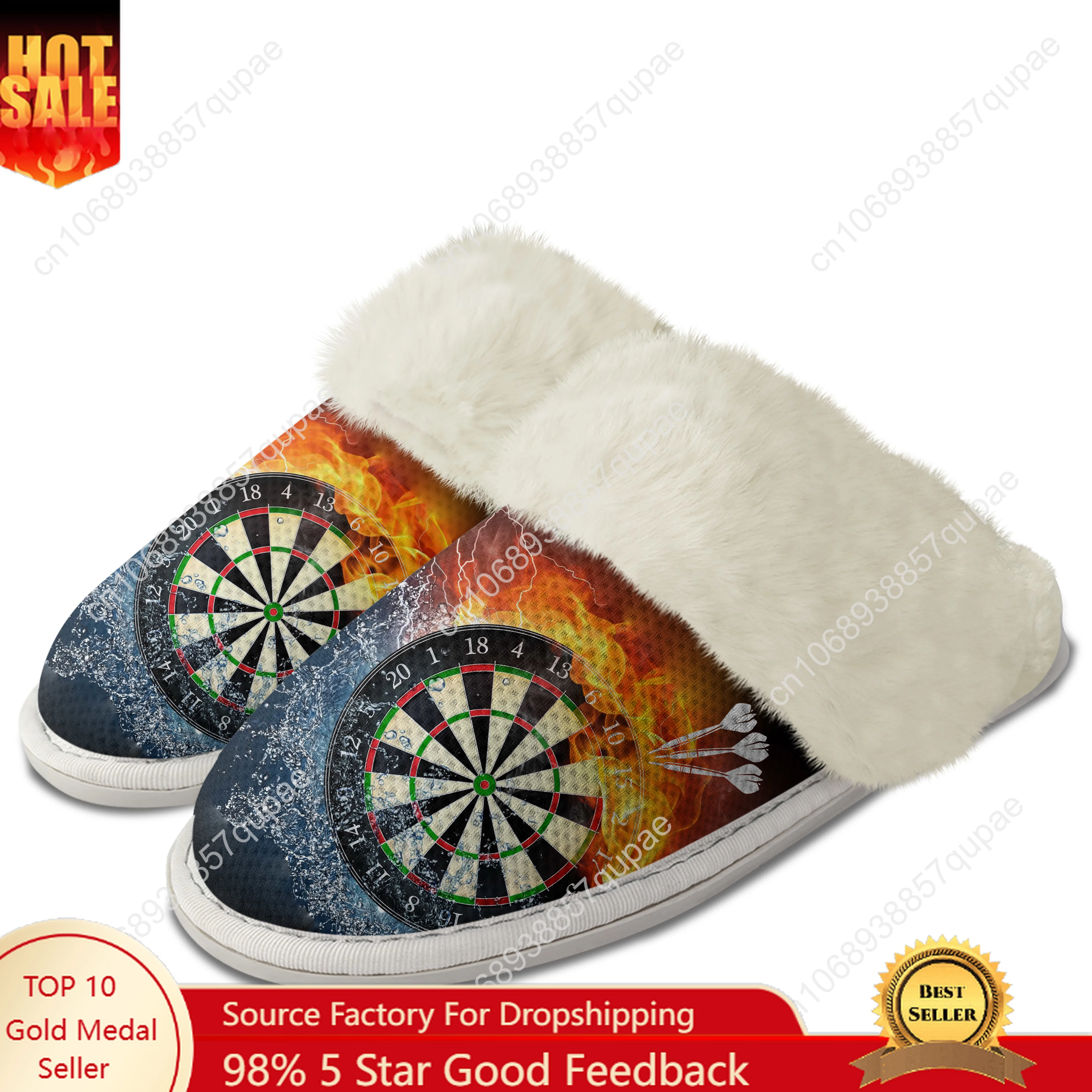 

Love Gift Darts Player Plush Slippers Keep Warm Shoes Mens Womens Home Cotton Bedroom Customized Thermal Lightweight Slipper