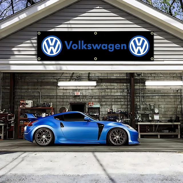 60X240cm V-Volkswagens Banner Polyester Printed Garage or Outdoor Decoration Tapestry Flag