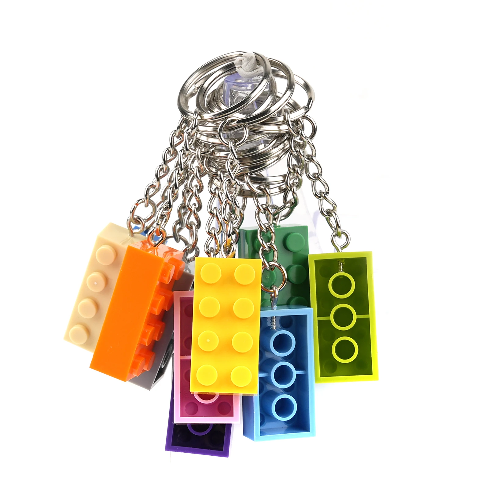 Key Chain Building Blocks Small Particles Creative Hanging Ring Keychain MOC 2×4 3001 Bricks Plate Child DIY Toys Gifts