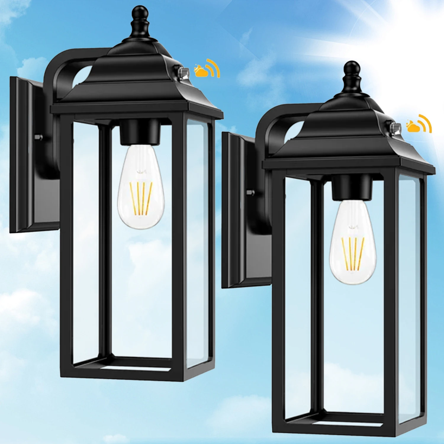 

2 Pack IP65 Waterproof Outdoor Wall Lights - Porch Lights Outdoor Wall Lights Decor for House Exterior Patio Garage Lights