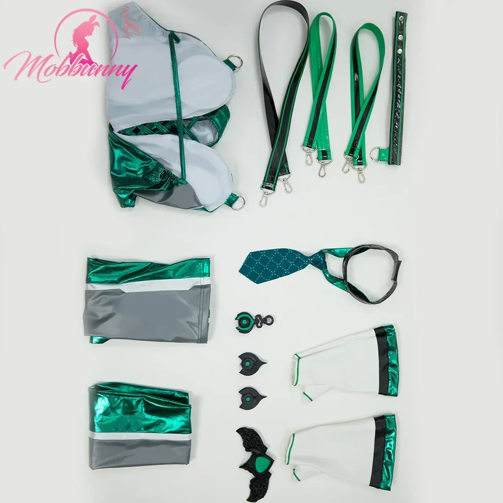 طقم ملابس داخلية نسائية من MOBBUNNY طقم ملابس داخلية بحزام متقاطع على شكل حرف V مع قفازات وجوارب زي تنكري #6