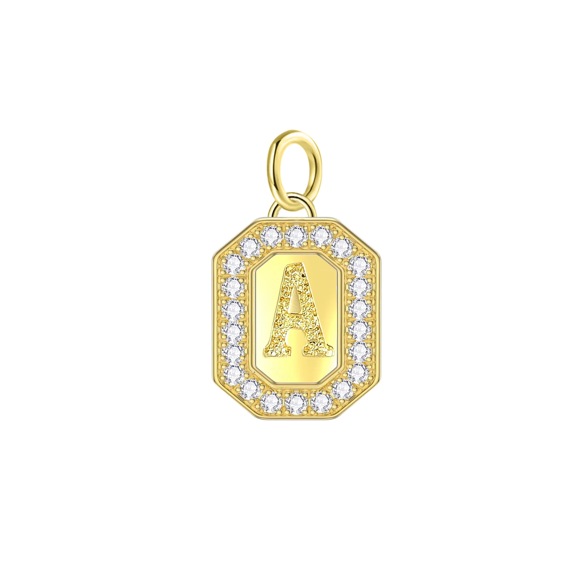 AAA Cubic Zirconia Crystal Capital Letter A-Z Pendant 2025 New Fashion CZ Stones Alphabet Gold-plated Brass DIY Charm Present