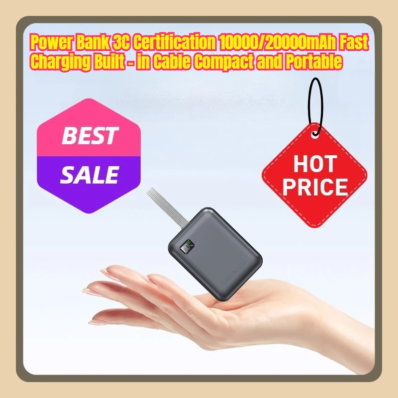 

Power Bank 10000/20000mAh Fast Charging Built - in Cable Compact and Portable