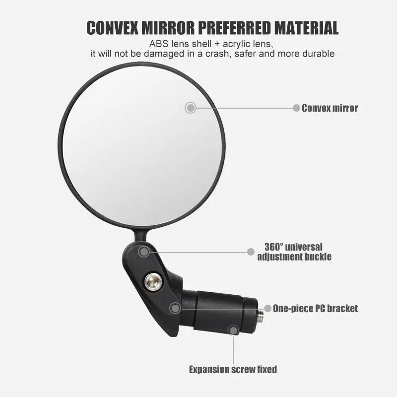Round Foldable Motorcycle Handle Bar End Mirrors Universal Motorbike Bike Side Rear View Mirrors Safe Cycling Accessories