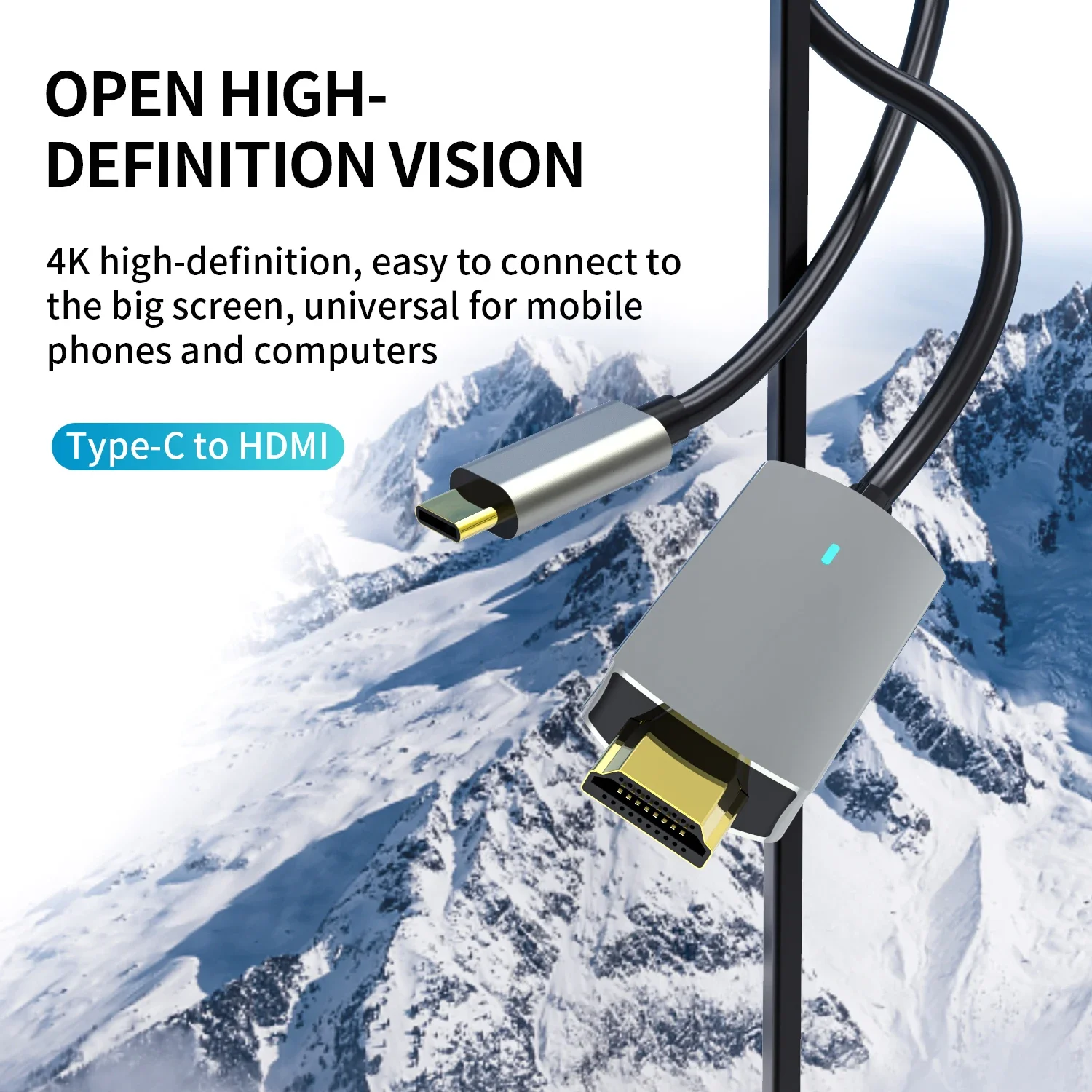 

usb c to HDMI-compatible Cable Type C to HD-MI Converter 4K60HZ USB 3.1 HDTV Cable Adapter for MacBook Chromebook Samsung Xiaomi