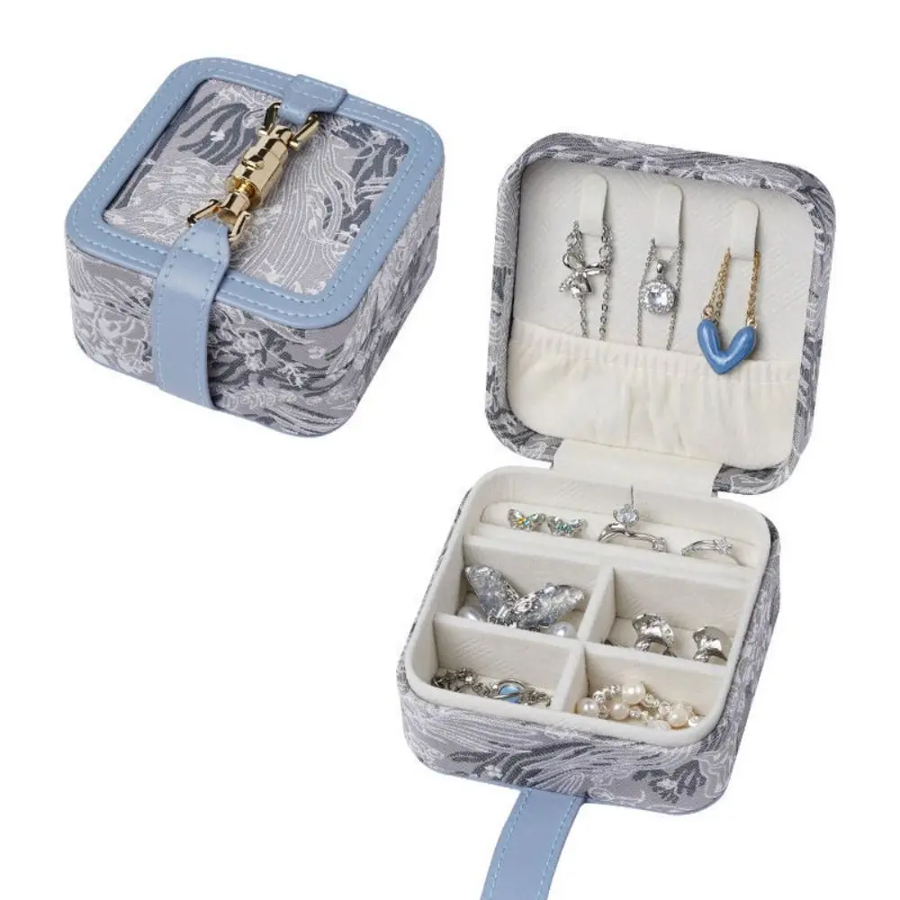Embroidery Jewelry Packing Box Large Capacity Necklace Jewelry Display Box Flower Organizer Earrings Storage Case Vacation