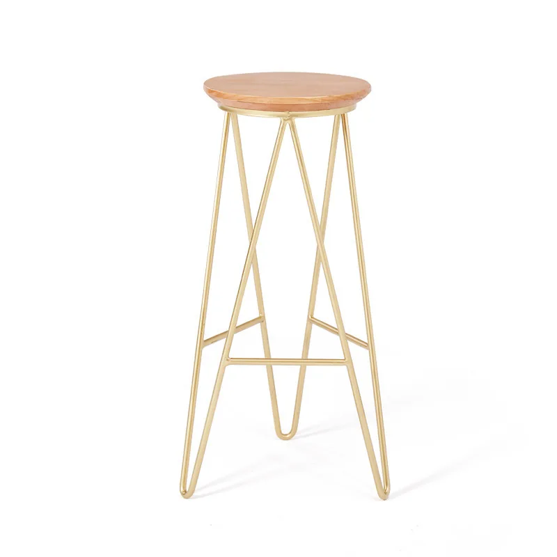 

Creative Bar Stool Fashion Creative High Foot Round Chair Creative Solid Wood Round Bar Stool