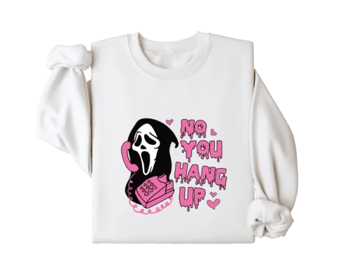 Polarshe Casual Hoodies Sweatshirt com o seu logotipo, não você pendurar primeiro Ghostface, presente de Halloween, fantasma e camisola assustadora